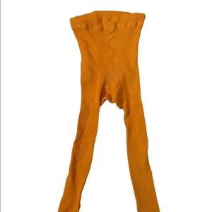 Hanna Andersson Girls Footless Tights, size 100cm/US4, mustard color, like new